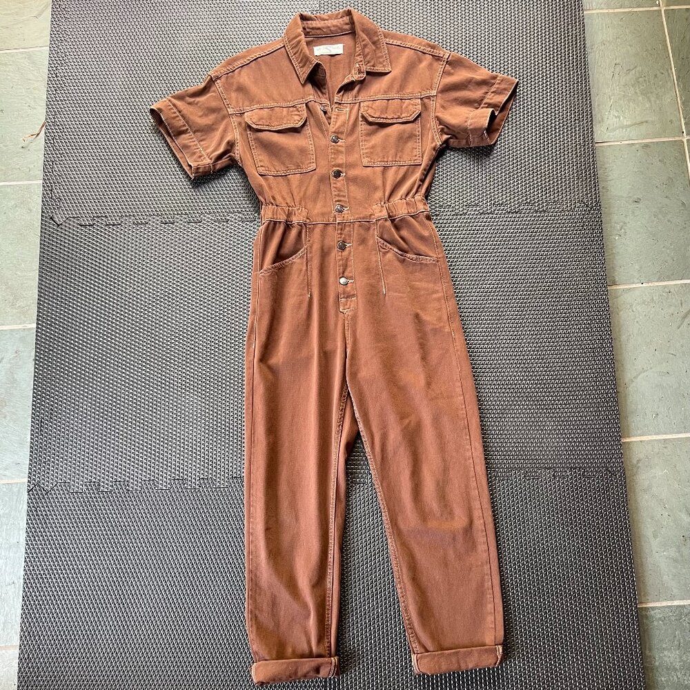 Free People We The Free, Marci Jumpsuit/Coverall, Deep Chocolate Brown, S